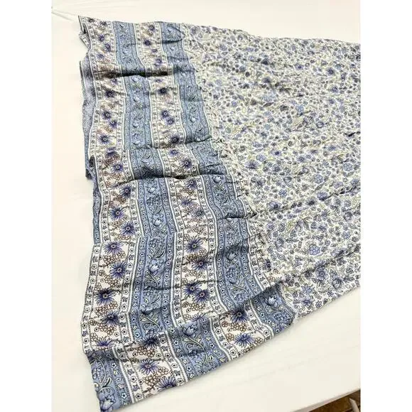 No Comment Blue Floral Tiered Maxi Skirt Elastic Waist‎ Lined RW228445 NWT L - Picture 5 of 8